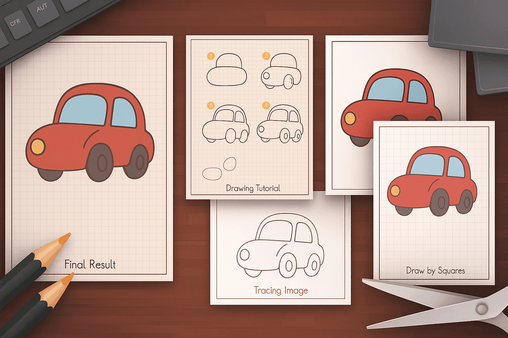 Jak narysować auto – pięć sposobów na narysowanie samochodu Jak narysować auto – pięć sposobów na narysowanie samochodu